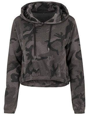 Ladies Camo Cropped Hoody