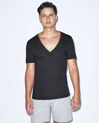 Unisex Tri-Blend Shortsleeve Deep V-Neck T-Shirt
