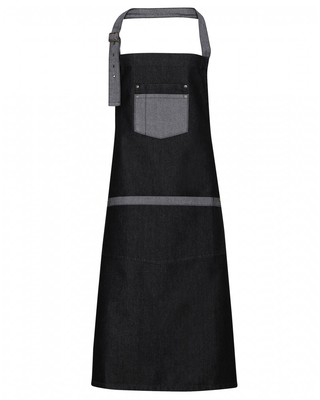 \"DOMAIN\" CONTRAST DENIM BIB APRON