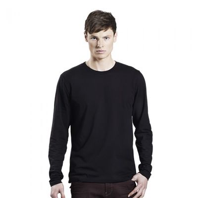 EARTHPOSITIVE® MENS LONGSLEEVE T-SHIRT - BLACK - S