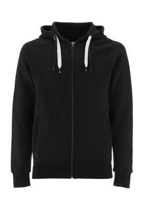 MEN / UNISEX ZIP-UP HOODY - BLACK - XS