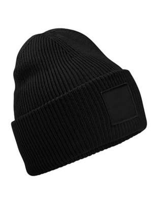 Deep Cuffed Tonal Patch Beanie