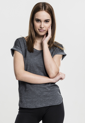 Ladies Long Back Shaped Spray Dye Tee darkgrey L