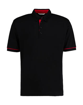 Button Down Collar Contrast Polo Shirt