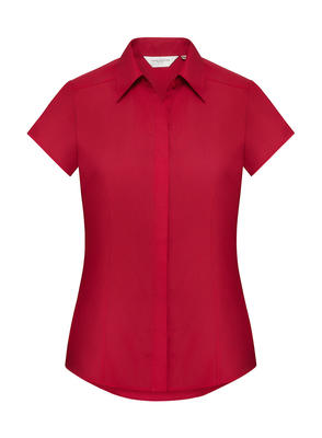 Ladies Cap Sleeve PolyCotton Easy Care Fitted Poplin Shirt
