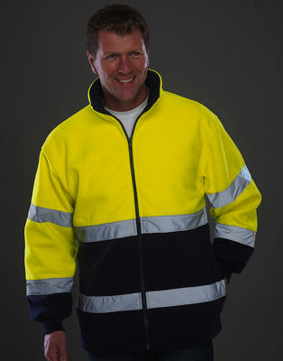 High Visibility 2 Bands 2-Tone Fleece Jacket