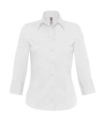 Popelin Bluse mit 3/4 Ärmeln - SW520