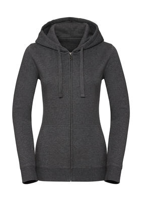 Ladies` Authentic Melange Zipped Hood Sweat
