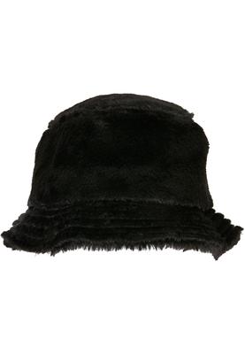 Fake Fur Bucket Hat black one size
