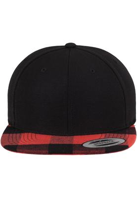 Checked Flanell Peak Snapback blk/red one size