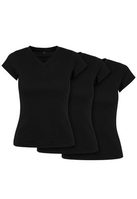 Ladies Basic Tee 3-Pack black 3XL