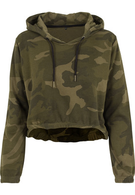 Ladies Camo Cropped Hoody