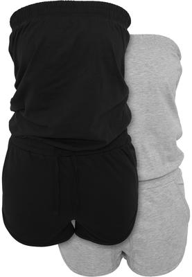 Ladies Hot Jumpsuit 2-Pack heather grey+black L