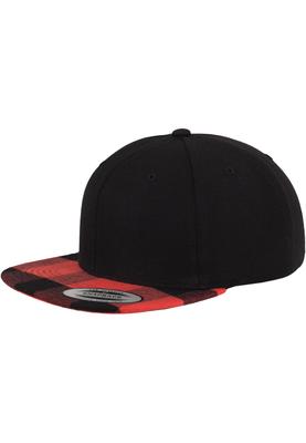 Checked Flanell Peak Snapback blk/red one size
