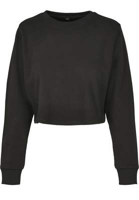 Ladies Terry Cropped Crew black 3XL