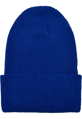 Recycled Yarn Ribbed Knit Beanie black one size