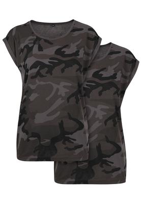 Ladies Extended Shoulder Camo Tee 2-Pack darkcamo S