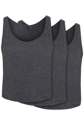 Ladies Oversized Tanktop 3-Pack charcoal 3XL
