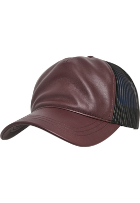 Leather Trucker maroon/blk one size