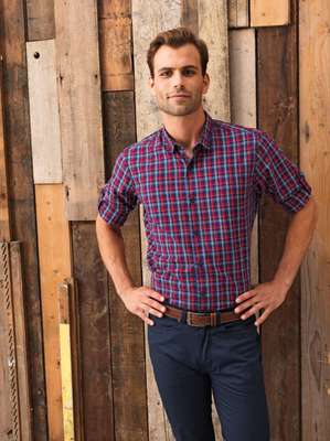 \"SIDEHILL\" CHECK - MENS COTTON LONG SLEEVE SHIRT