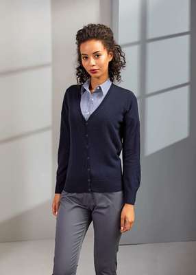 ‘ESSENTIAL’ LADIES’ ACRYLIC V-NECK CARDIGAN