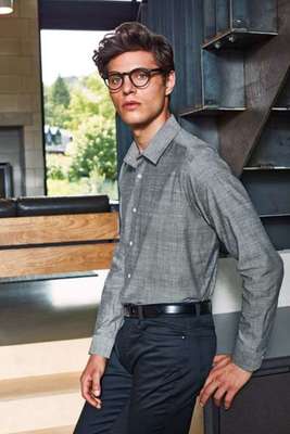 MEN'S COTTON SLUB CHAMBRAY LONG SLEEVE SHIRT