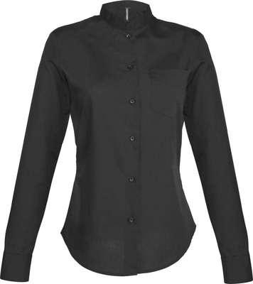 LADIES' LONG SLEEVE MANDARIN COLLAR SHIRT