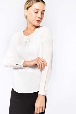 LADIES' LONG-SLEEVED CREPE BLOUSE