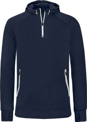 ZIP NECK HOODED SPORTS SWEATSHIRT