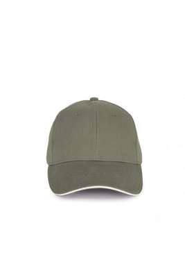 CAP IN ORGANIC COTTON WITH CONTRASTING SANDWICH PEAK - 6PANELS