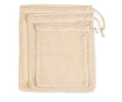 MESH BAG WITH DRAWSTRING CARRY HANDLE
