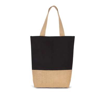 SHOPPING BAG IN COTTON AND BONDED JUTE THREADS
