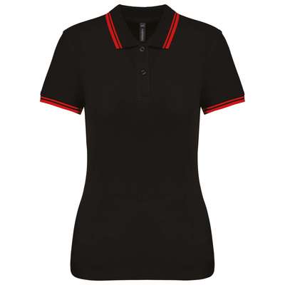 LADIE'S 2 STRIPED SHORT SLEEVED POLOSHIRT