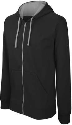 CONTRAST HOODED FULL ZIP SWEATSHIRT