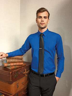 MEN’S LONG SLEEVE FITTED POPLIN SHIRT