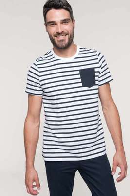 STRIPED SHORT SLEEVE SAILOR T-SHIRT WITH POCKET