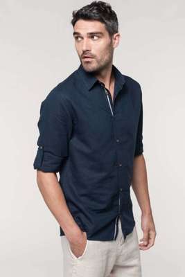 MEN'S LONG SLEEVE LINEN AND COTTON SHIRT