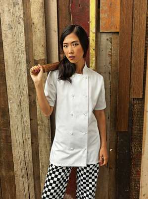WOMEN’S SHORT SLEEVE CHEF’S JACKET