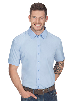 Men`s Poplin Shirt Short Sleeve