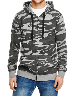 Full Zip Camo Hooded Fleece Jacket