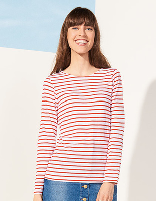 PC2580 SOLS Womens/Ladies Marine Long Sleeve Stripe T-Shirt 