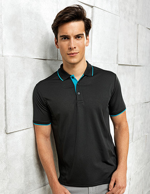 Mens Contrast Coolchecker Polo