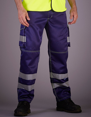 High Visibility Cargo Trousers with Knee Pad Pockets