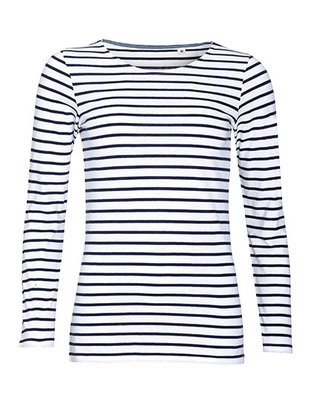 Women´s Long Sleeve Striped T-Shirt Marine
