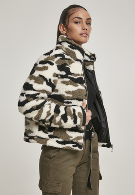 Ladies Camo Sherpa Jacket wood camo L