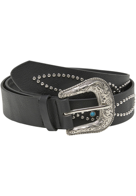 Synthetic Leather Western Rivet Belt black L/XL