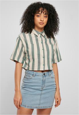 Ladies Short Oversized Stripe Shirt greenlancer/softseagrass 3XL