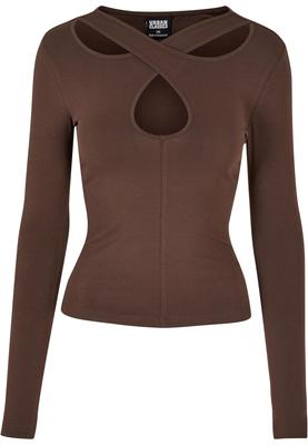Ladies Crossed Cut Out Longsleeve black 5XL