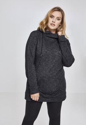 Ladies Slub Terry High Neck Hoody blk/wht 3XL