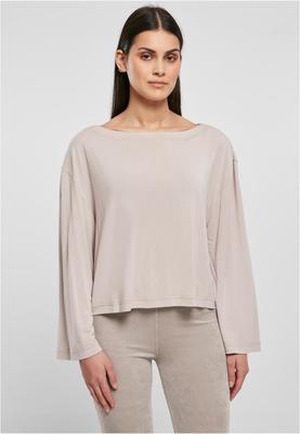 Ladies Short Modal Bateau Necklinie Longsleeve warmgrey 3XL